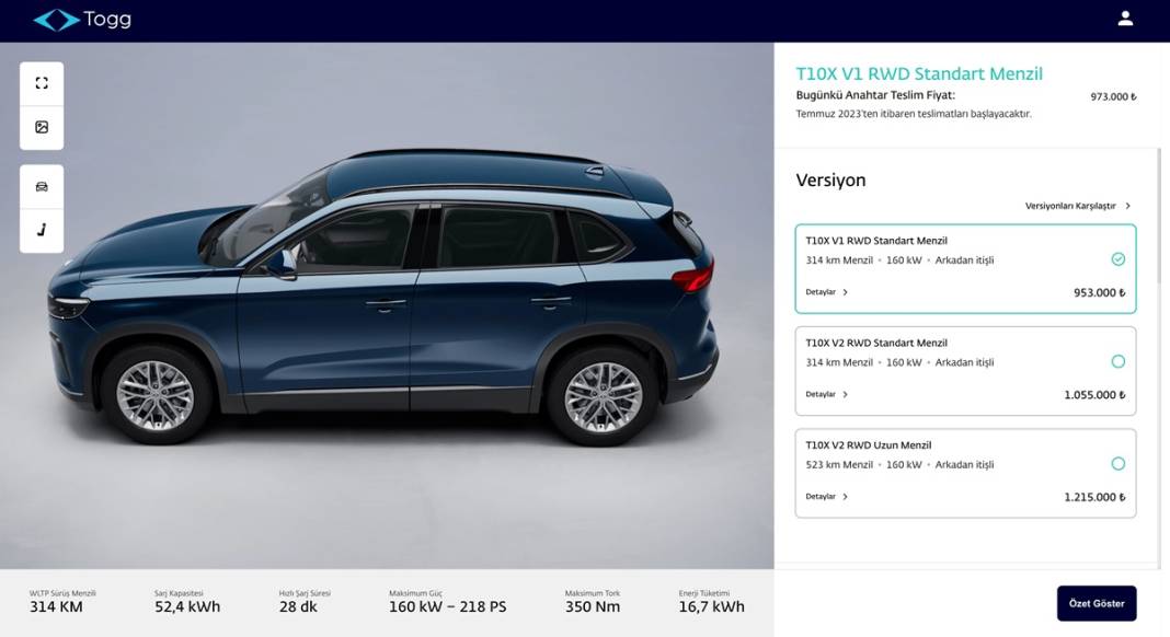 TOGG T10X'in batarya süresi ve menzil mesafesi şaşırttı! Üç farklı versiyonun farkları belli oldu 21